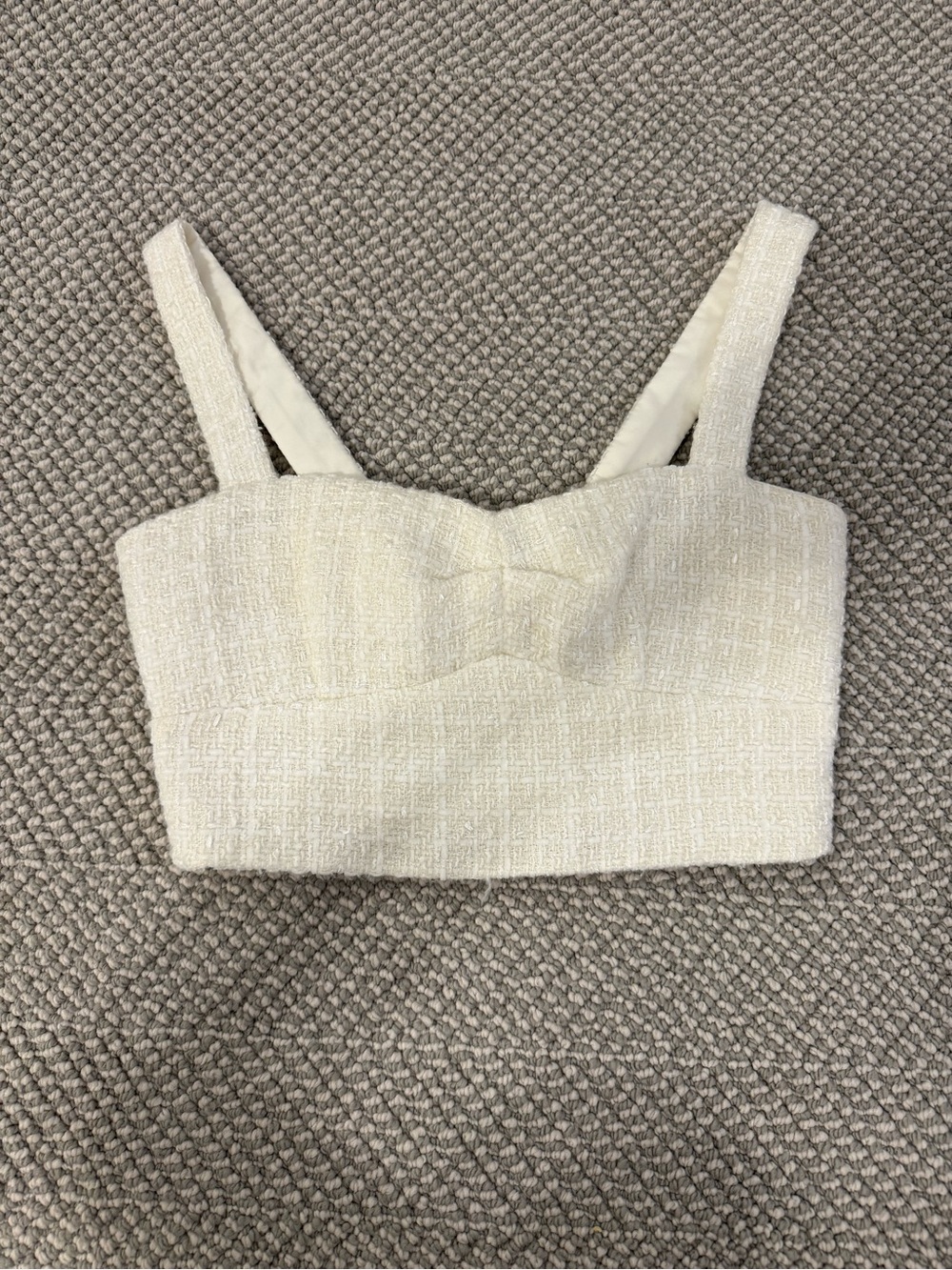 White Tweed Top